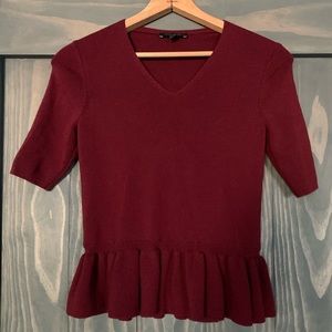 Ann Taylor Sweater Top with Flutter Bottom